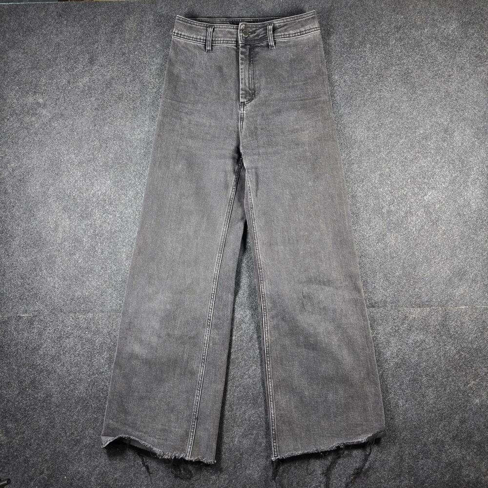 Rip Curl Holiday Jeans Femme Size 27 Black Raw Hem High Rise Streetwear Y2K Wide